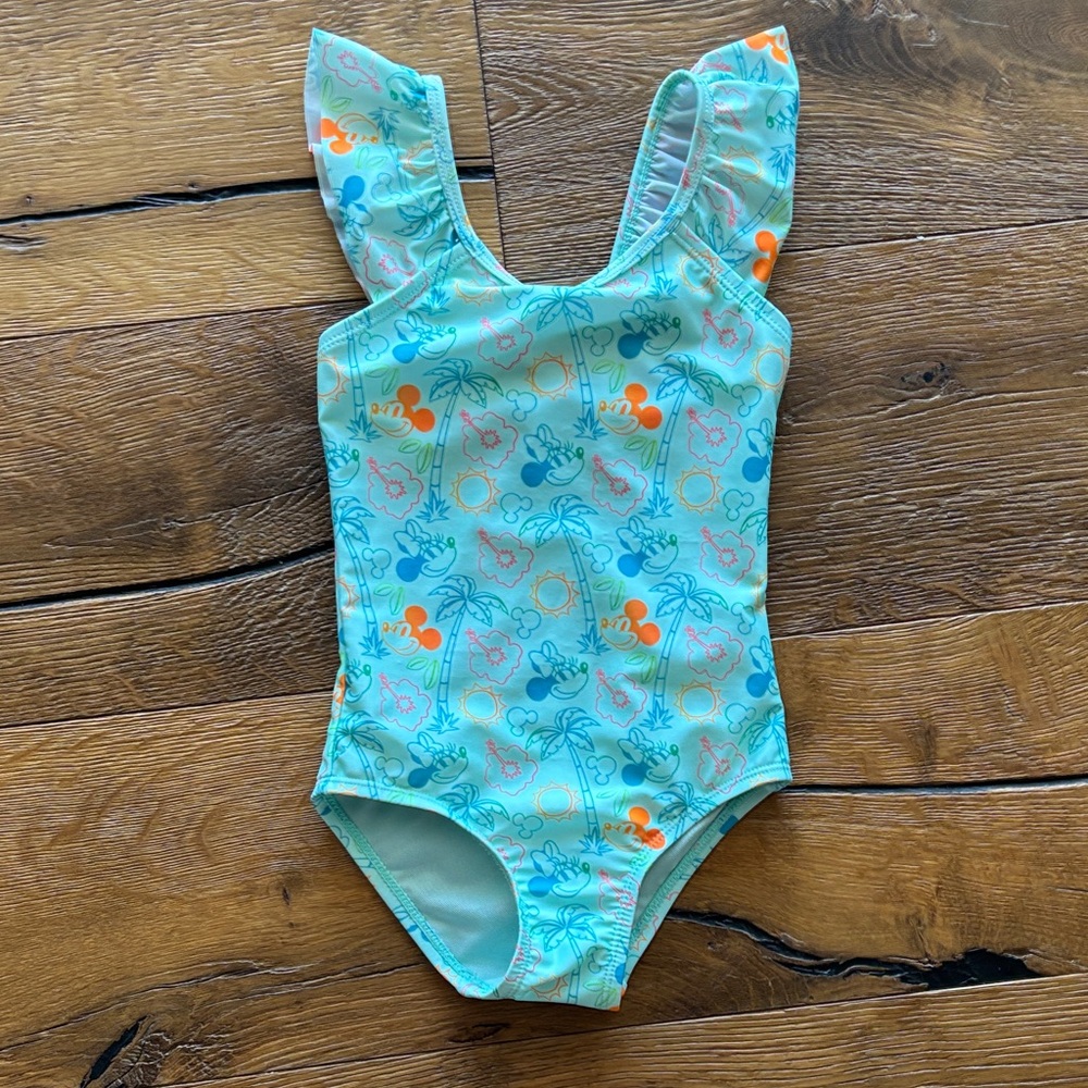 Disney Aqua and Orange Kids Swim One Piece